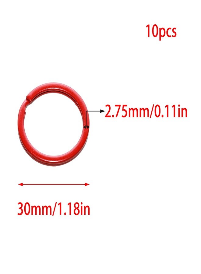 Pocoxll 10 Pcs Keychain Rings,Split Key Rings for Keys Organization and Decoration（Red） - Image 2